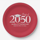 卒業式シンプルミニマモダンリストモルタルボード ペーパープレート (正面)