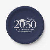 卒業式シンプルミニマモダンリストモルタルボード ペーパープレート (正面)