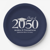 卒業式シンプルミニマモダンリストモルタルボード ペーパープレート (正面)