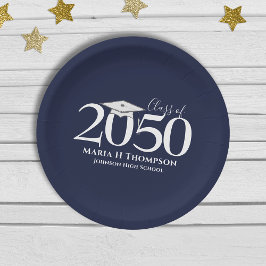 卒業式シンプルミニマモダンリストモルタルボード ペーパープレート