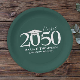 卒業式シンプルミニマモダンリストモルタルボード ペーパープレート