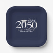 卒業式シンプルミニマモダンリストモルタルボード ペーパープレート (正面)