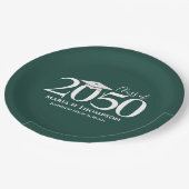 卒業式シンプルミニマモダンリストモルタルボード ペーパープレート (アングル)