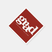 卒業式シンプルモダンはっきりしたタイポグラフィ赤 スタンダードカクテルナプキン (角)