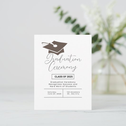 卒業式シンプル発表 ポストカード (スタンド正面)