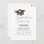 卒業式シンプル発表 ポストカード (正面/裏面)