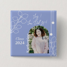 卒業式シンプル紅葉フォトラベンダー 缶バッジ