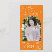 卒業式シンプル観葉写真オレンジ (正面/裏面)