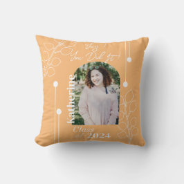 卒業式シンプル観葉写真オレンジ クッション