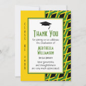 卒業式ジャマイカパーソナライズされたに感謝 サンキューカード (正面)