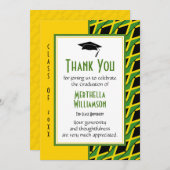 卒業式ジャマイカパーソナライズされたに感謝 サンキューカード (正面/裏面)