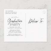 卒業式スクリプト3写真卒業パーティーへの応援 インビテーションポストカード (裏面)