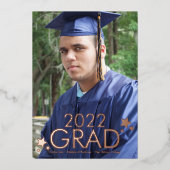 卒業式スター写真押し箔発表 箔招待状 (正面)