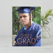 卒業式スター写真押し箔発表 箔招待状 (立ち正面)