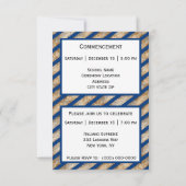 卒業式スパークルストライプーズ・ブルー卒業 案内状 (裏面)