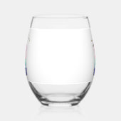 卒業式スーツケースパーソナライズされたカレッジイニシャル ステムなしワイングラス (左)