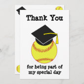 卒業式ソフトボール サンキューカード (正面/裏面)