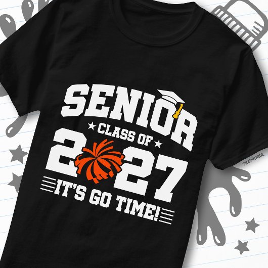 卒業式タイム 名言 チア シニアクラス 2027 Tシャツ