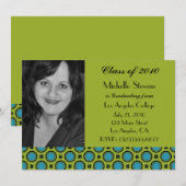 卒業式ターコイズグリーン 招待状 (正面/裏面)