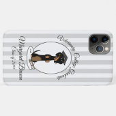 卒業式ダシュント犬(黒とタン)かわいい Case-Mate iPhoneケース (裏面(横))