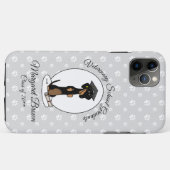 卒業式ダックスシュント(黒とタン) – かわいい犬 Case-Mate iPhoneケース (裏面(横))