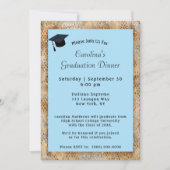 卒業式ディナーキャップブルー卒業 招待状 (正面)