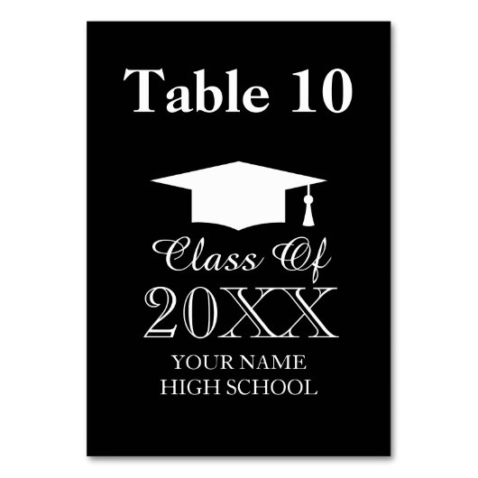 卒業式ディナーパーティーテーブル番号カードシンボルや象徴 テーブルナンバー (正面)