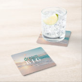 卒業式ドリームビッグビーチ写真ポジティビティ スクエアペーパーコースター (インサイチュ)