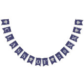 卒業式ネイビーブルーシルバークラスカスタムの卒業生 バンティングフラッグ (全)