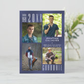 卒業式ネイビーメタリック5写真 案内状 (スタンド正面)