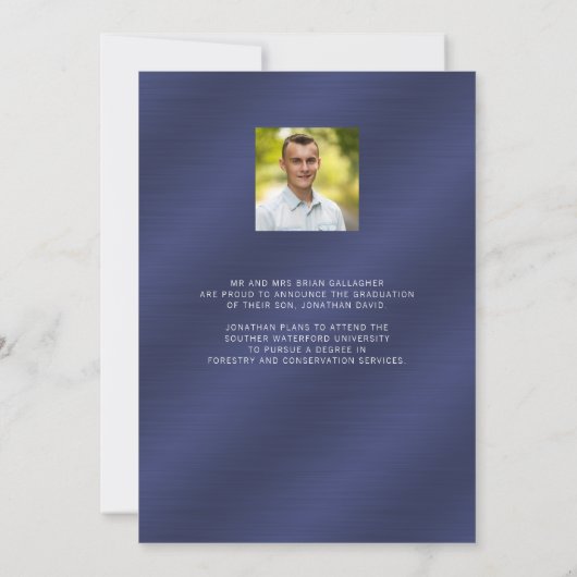 卒業式ネイビーメタリック5写真 案内状 (裏面)