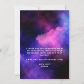 卒業式ネオングロー中学校の卒業写真 サンキューカード (裏面)