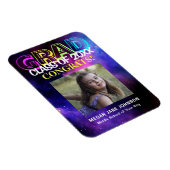 卒業式ネオングロー中学校の卒業写真 マグネット (右側)