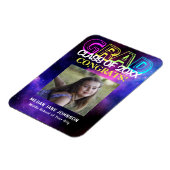 卒業式ネオングロー中学校の卒業写真 マグネット (左側)