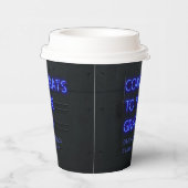 卒業式ネオンブルータイポグラフィモダンおめでとうs 紙コップ (右)