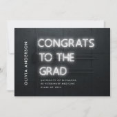 卒業式ネオンホワイト明るいモダンおめでとう (正面)