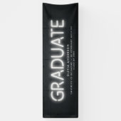 卒業式ネオン白黒写真モダンパーティー 横断幕 (縦)