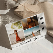 卒業式ハットありがとうスクリプトグラッドフォト 招待状