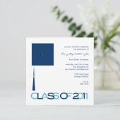 卒業式ハットスクエア招待状または発表 招待状 (スタンド正面)