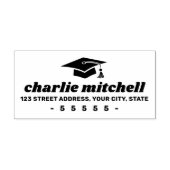 卒業式ハットレトロフォントはっきりした差出人住所 ラバースタンプ (インプリント)