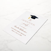 卒業式ハット卒業パーティーがいっぱい 箔招待状 (回転した状態)