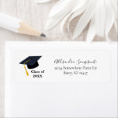 卒業式ハット金ゴールドクラス差出人住所ラベル ラベル (インサイチュ)