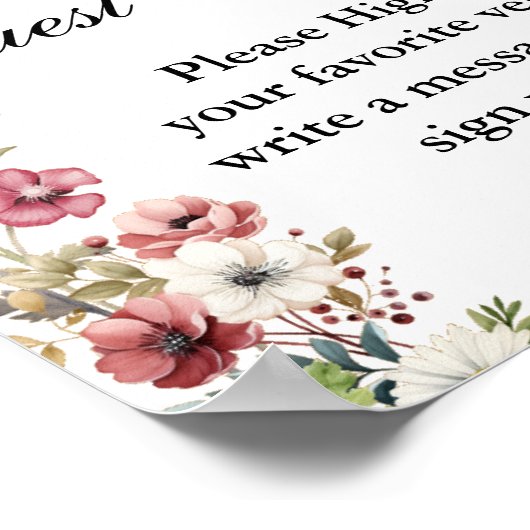 卒業式バイブルゲストブックサイン卒業パーティー ポスター (角)