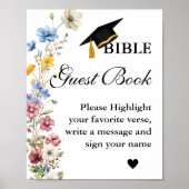 卒業式バイブルゲストブックサイン卒業パーティー ポスター (正面)