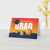 卒業式バスケットボールおめでとうアスリート カード (黄色い花)