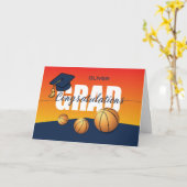 卒業式バスケットボールおめでとうアスリート カード (黄色い花)