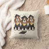 卒業式バセット犬 クッション (ブランケット)