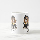 卒業式バセット犬 コーヒーマグカップ (中央)