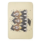 卒業式バセット犬 バスマット (正面縦)