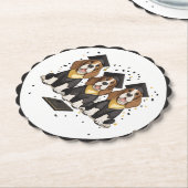 卒業式バセット犬 ペーパーコースター (アングル)